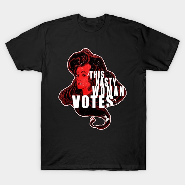 This Nasty Woman Votes Vintage Retro Red T-Shirt by Glass Table Designs